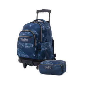 Kit escolar mochila de ruedas + estuche Blueprint